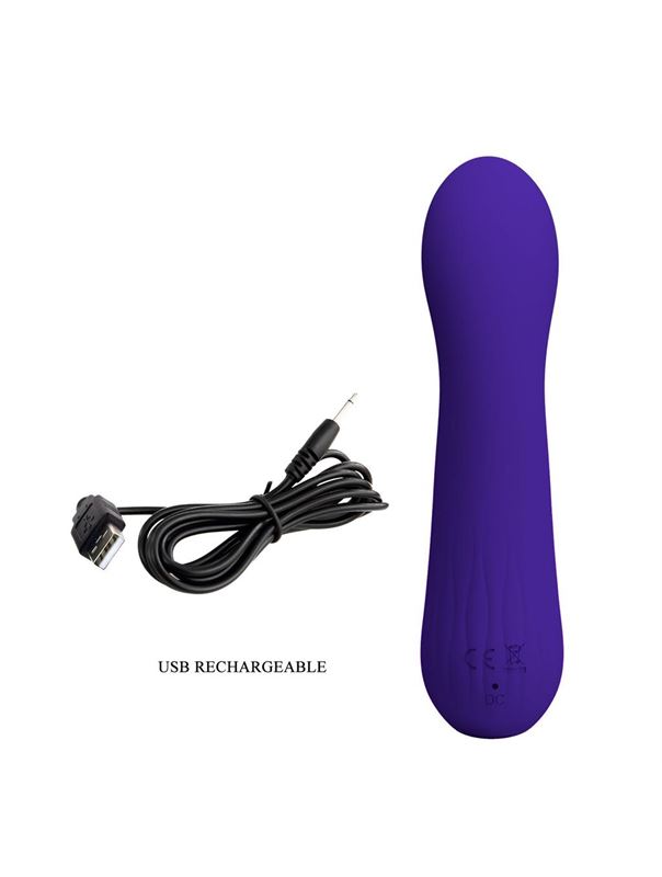 Фиолетовый изогнутый вибратор Faun (15 см)