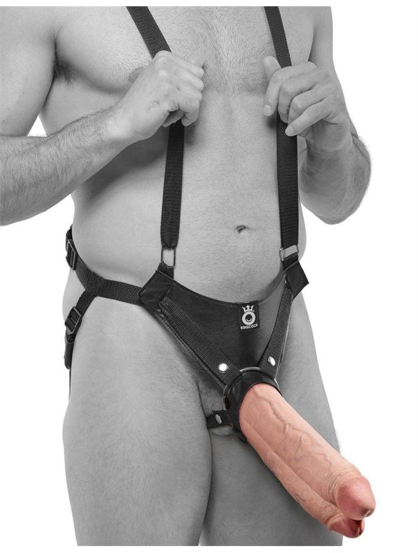 Страпон-система с телесной насадкой 11" Two Cocks One Hole Hollow Strap-On Suspender System (30,5 см)