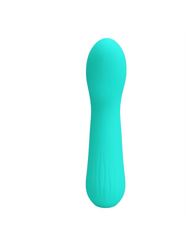 Бирюзовый изогнутый вибратор Faun (15 см)