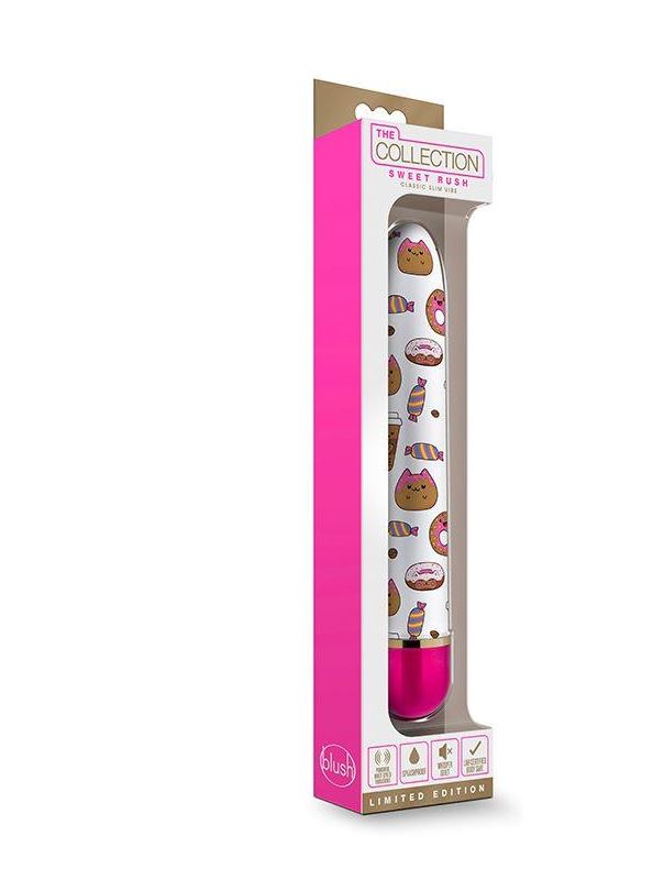 Яркий вибратор с принтом Sweet Rush (17,8 см)