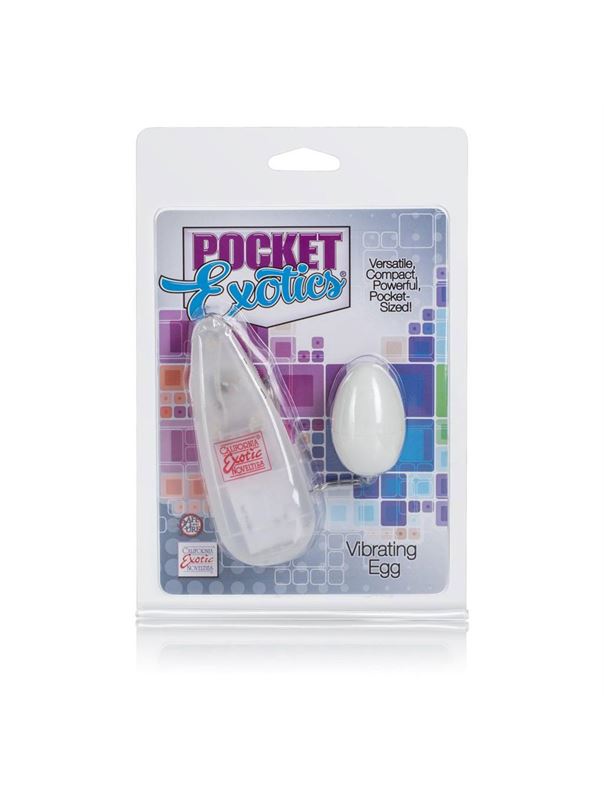 Круглое белое виброяйцо Pocket Exotics Vibrating Egg