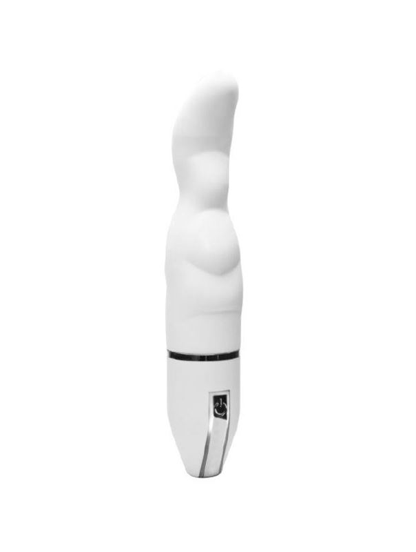 Белый фигурный вибратор PURRFECT SILICONE DELUXE VIBE (15 см)