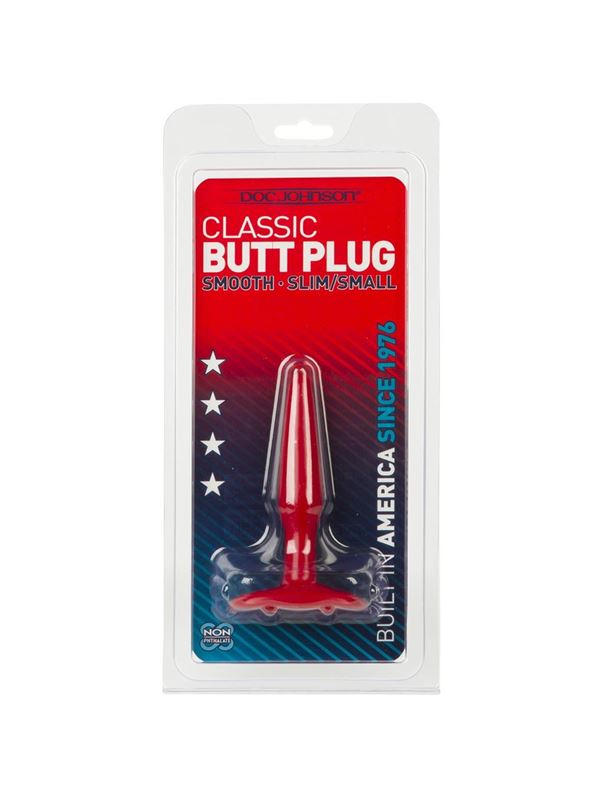 Красная анальная пробка Butt Plug Red Slim Small