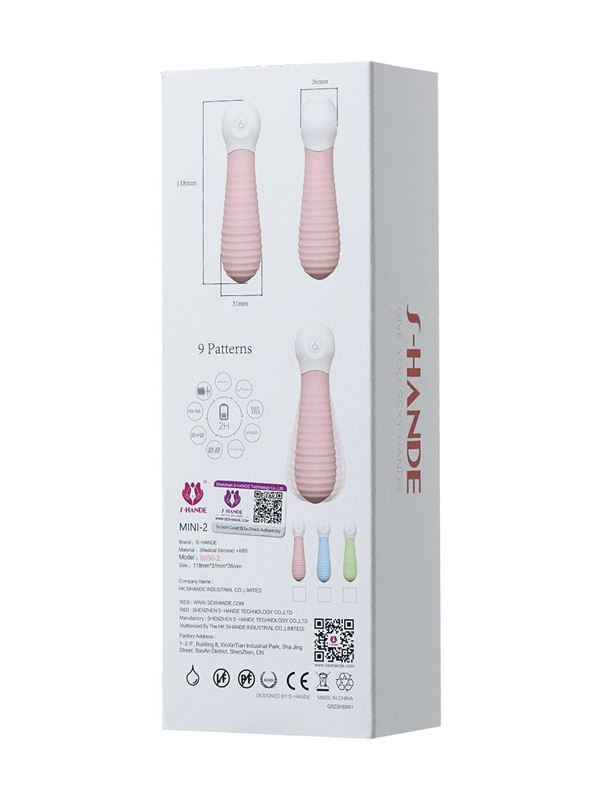 Голубой мини-вибратор MINI 2 с ребрами (11,8 см)
