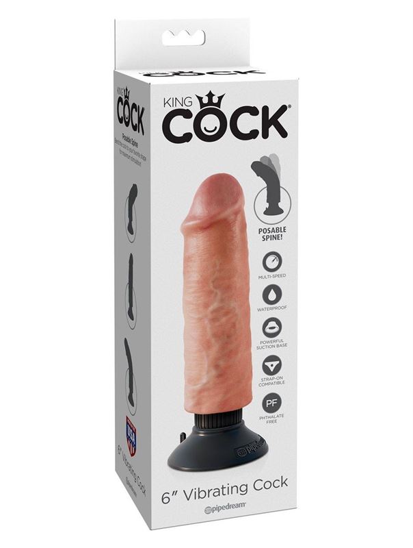 Вибромассажер-реалистик 6 Vibrating Cock - 17,8 см.