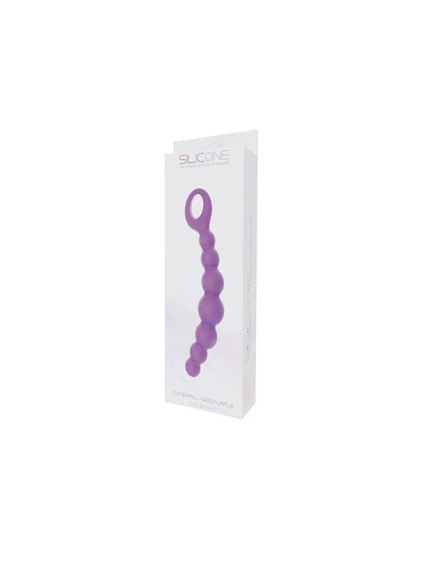 Фиолетовая анальная цепочка CATERPILL-ASS SILICONE PURPLE - 19,5 см.