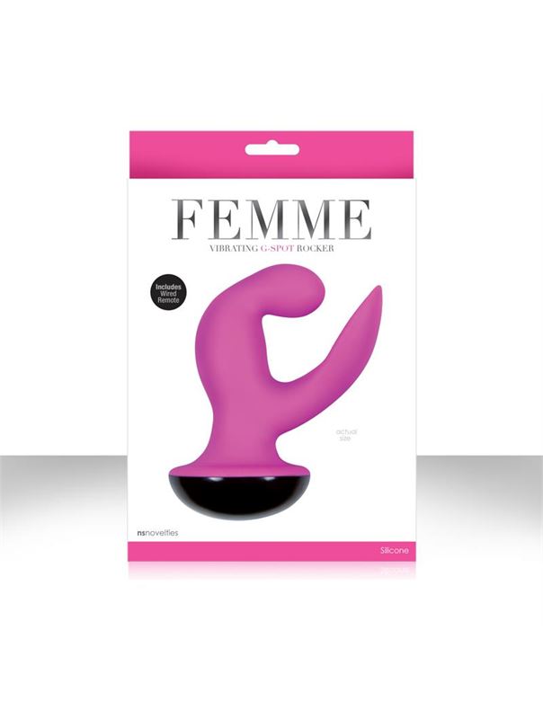 Розовый вибромассажер Femme Vibrating G Spot Rocker Pink - 13,8 см.
