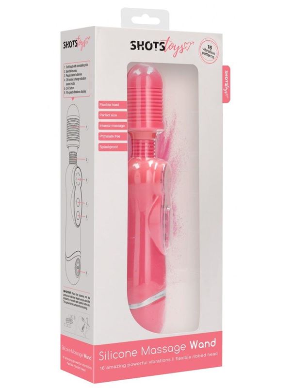 Розовый универсальный массажер Silicone Massage Wand (20 см)