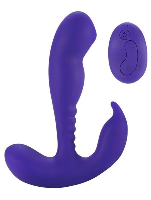 Фиолетовый стимулятор простаты Remote Control Prostate Stimulator with Rolling Ball - 13,3 см.