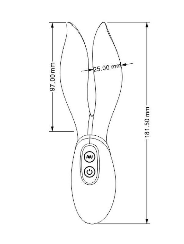 Розовый вибратор с 2 ушками Flower Core - 18,1 см.