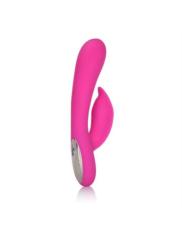 Розовый перезаряжаемый вибромассажер Embrace Massaging Tickle с движущимся шариком