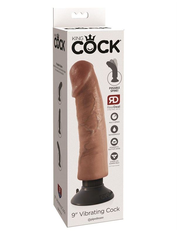 Большой реалистичный вибромассажер на присоске 9" Vibrating Cock (24,8 см)