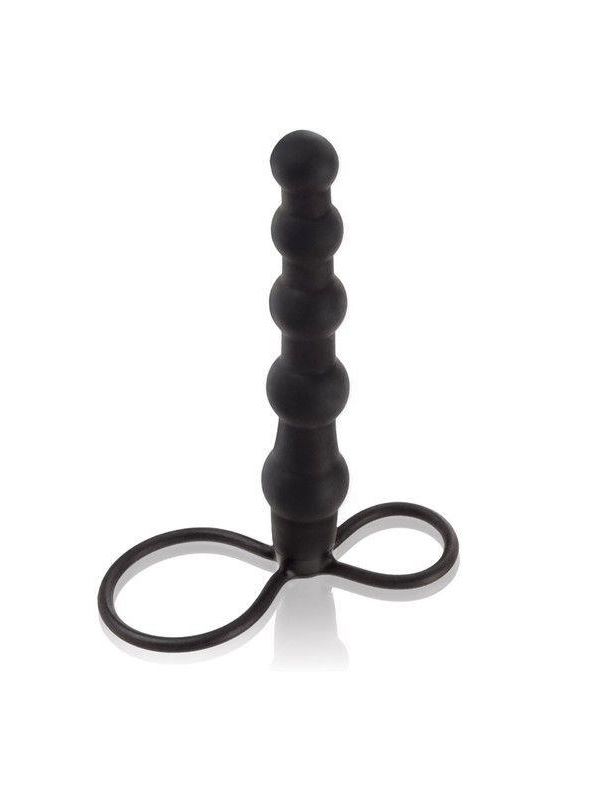 Насадка на пенис для двойного проникновения Silicone Beaded Double Rider (14 см)