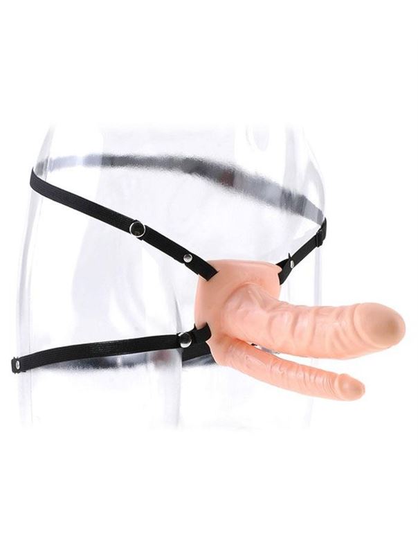 Фаллопротез двойное проникновение Double Penetrator HollowStrap-On (17 см)