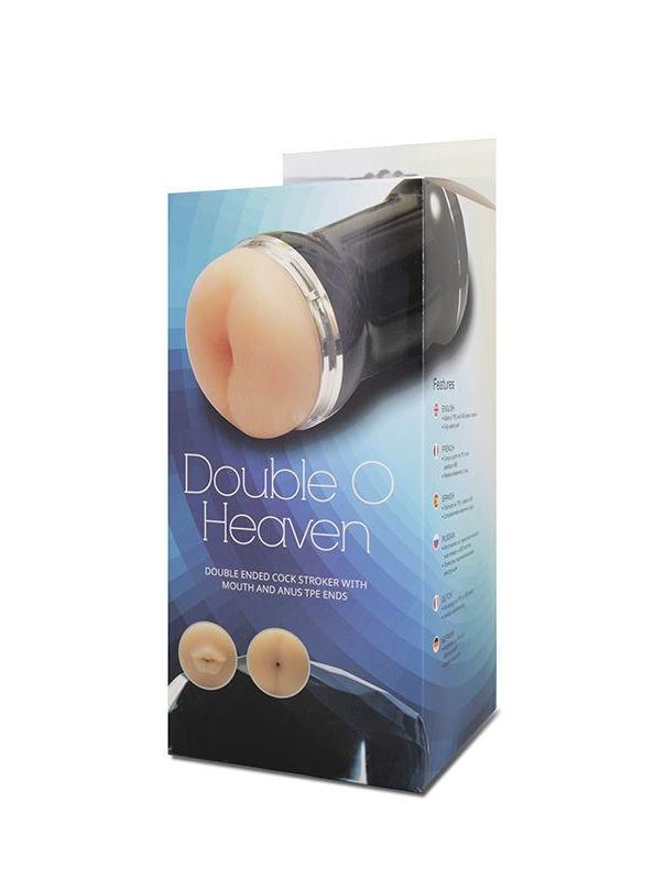 Двусторонний мастурбатор DOUBLE O HEAVEN DOUBLE ENDED COCKSTROKER - ротик и анус