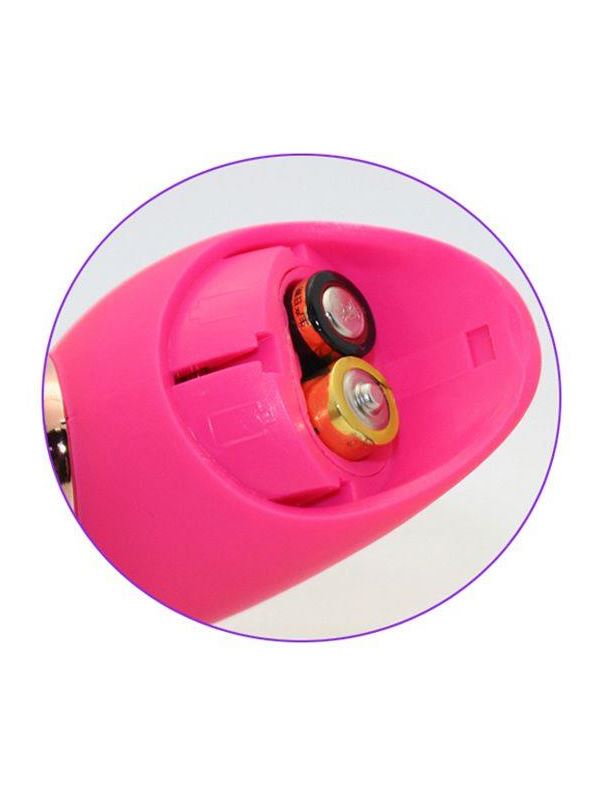 Розовый вибратор с 2 ушками Flower Core - 18,1 см.