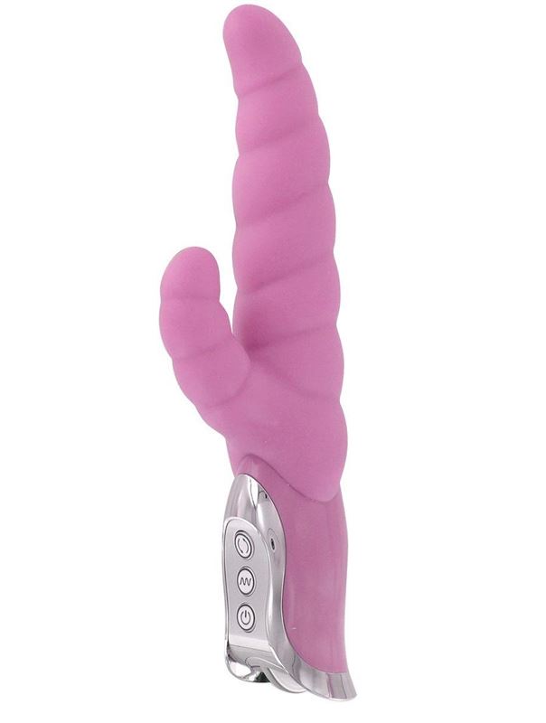 Розовый вибратор VIBE THERAPY REGAL с клиторальным отростком (26,5 см)