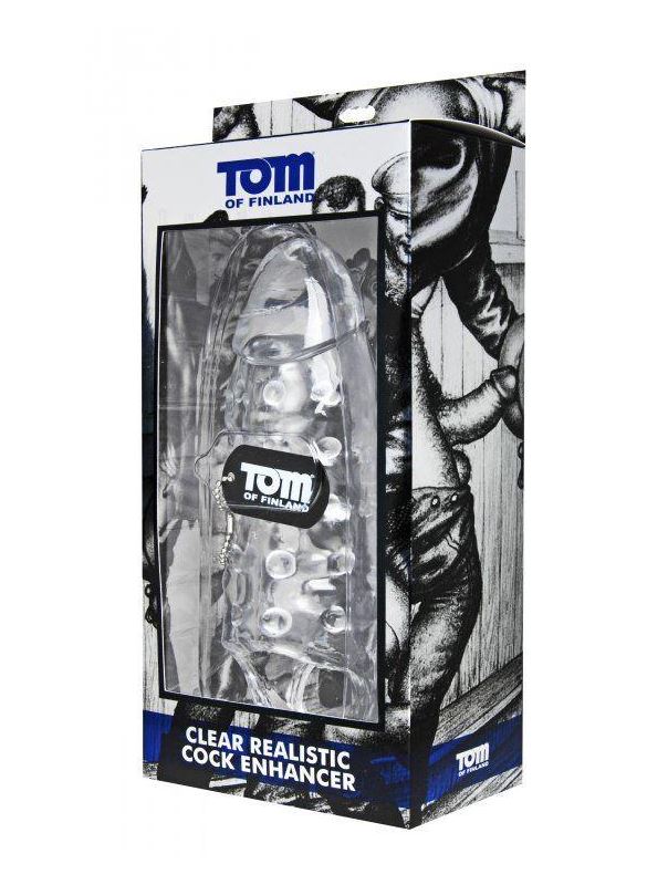 Насадка на член с кольцом для мошонки Tom of Finland - Clear Realistic Cock Enhancer (24 см)