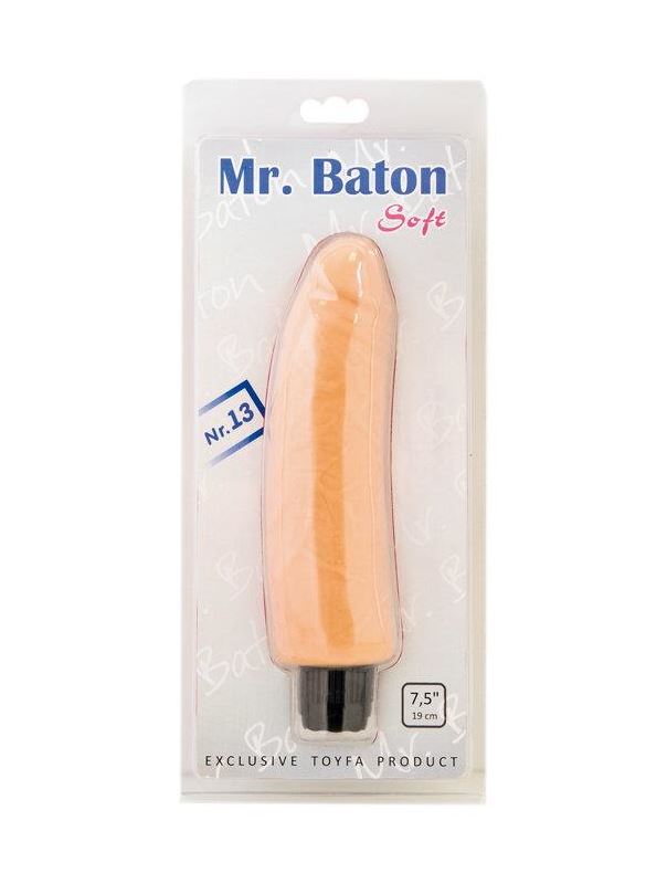 Телесный вибратор-реалистий Mr.Baton Soft №13 - 19 см.