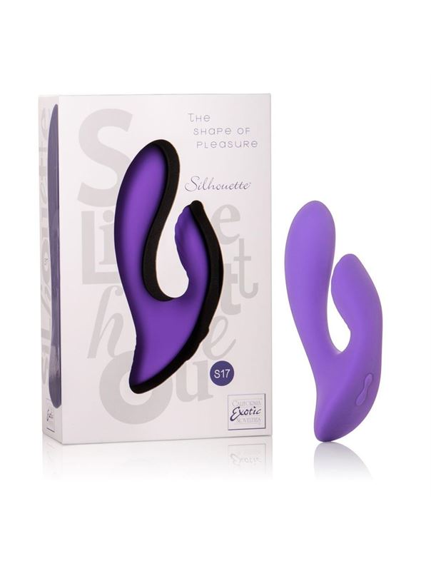 Фиолетовый перезаряжаемый вибратор со стимуляцией клитора Silhouette S17