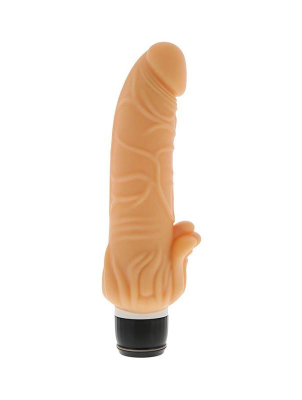 Телесный вибратор с лепестками в основании PURRFECT SILICONE CLASSIC 7INCH FLESH (18 см)