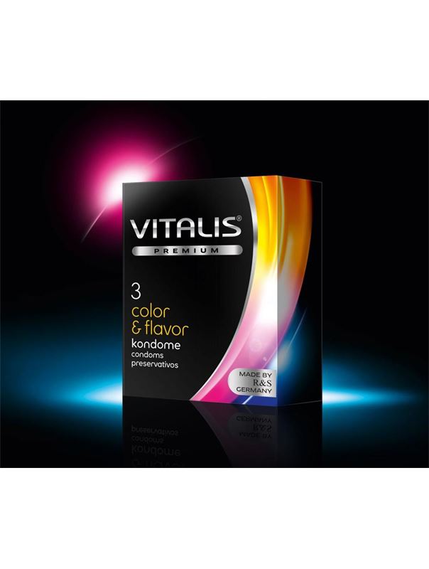 Цветные ароматизированные презервативы VITALIS premium №3 Color and flavor (3 шт)