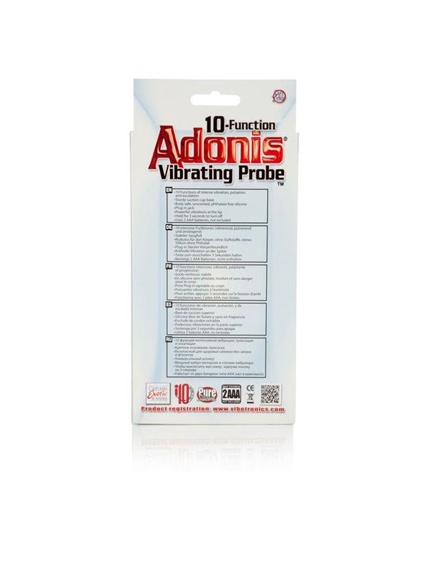 Чёрная анальная пробка 10-Function Adonis Vibrating Probes - 14 см.