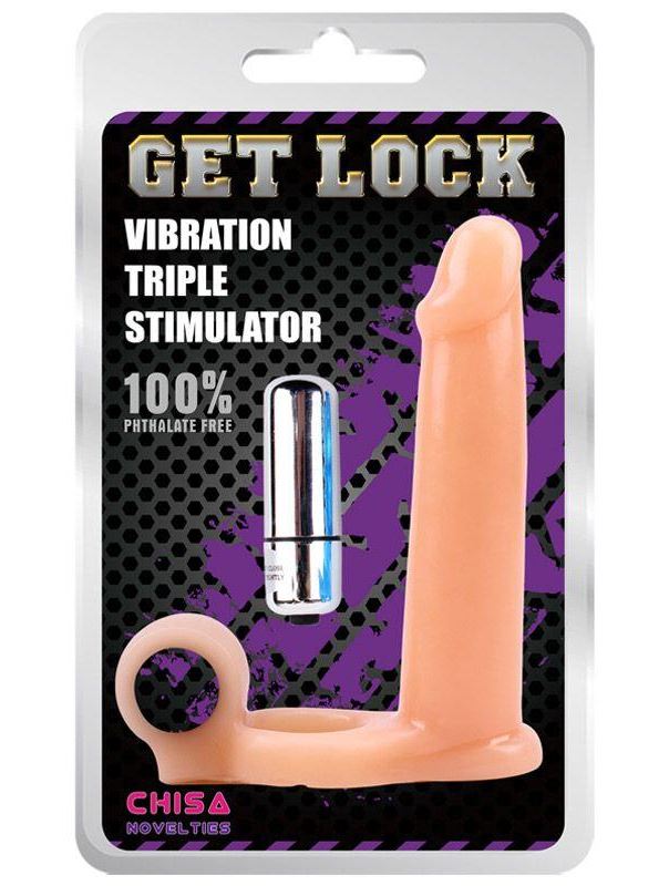 Телесная насадка для двойного проникновения Vibration Triple Stimulator (15 см)