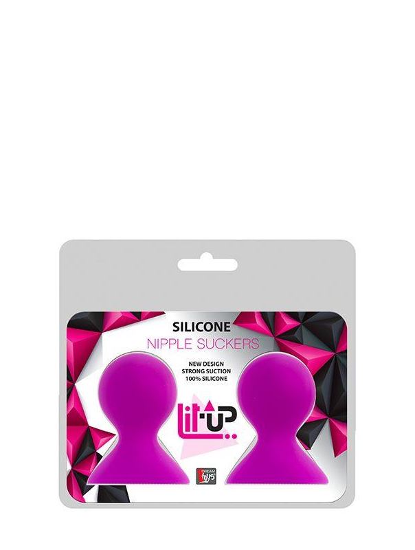 Ярко-розовые помпы для сосков LIT-UP NIPPLE SUCKERS LARGE PINK