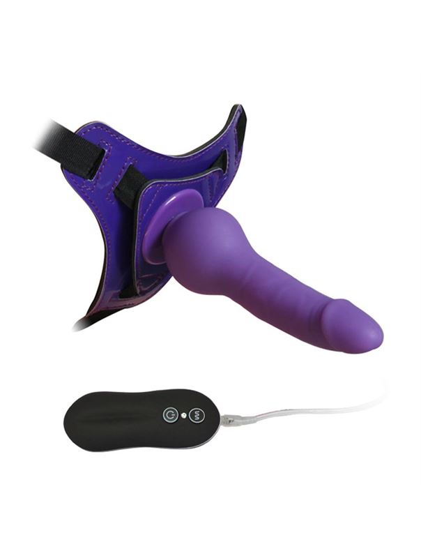 Фиолетовый страпон 10 Model Vibrations 6.3" Harness Silicone Dildo (15,5 см)