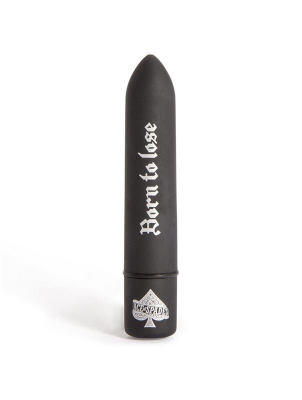 Чёрная вибропуля с надписью Motorhead Ace of Spades 10 Function Bullet Vibrator