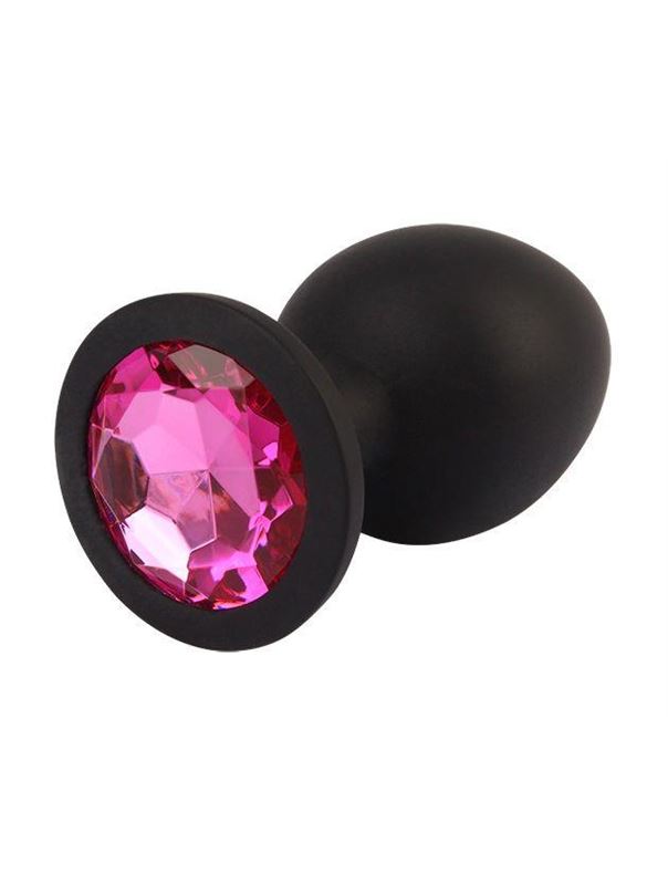Черная анальная пробка с кристаллм Booty Fantasy Gem Plug L (9,5 см)