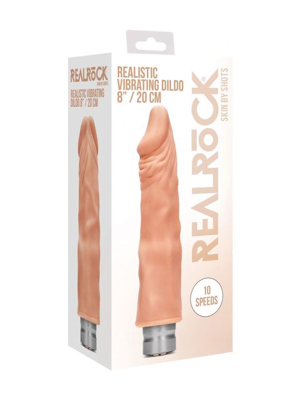 Телесный реалистичный вибратор Vibrating Dildo (21,5 см)