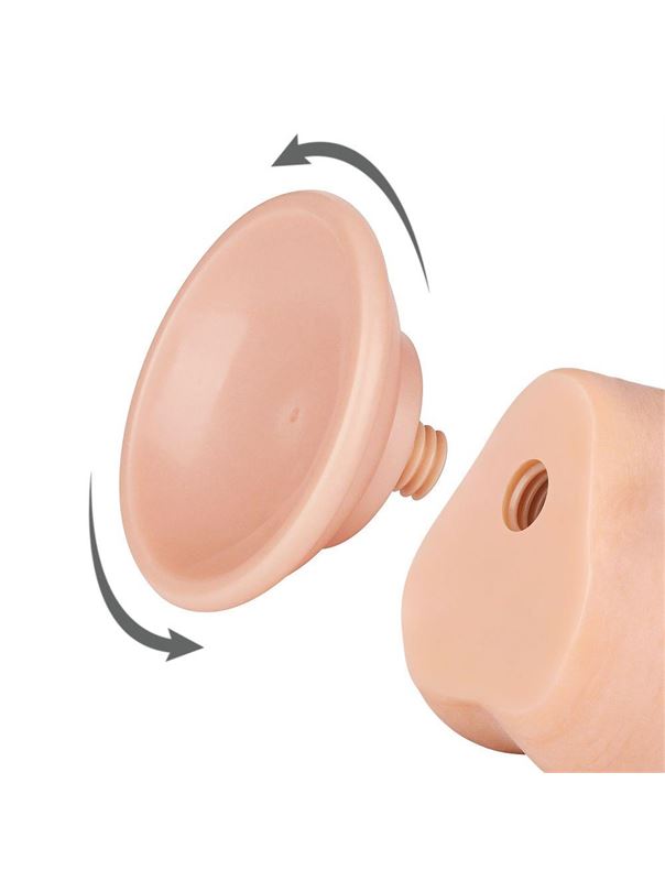 Телесный фаллоимитатор с мошонкой 8" Sliding Skin Dual Layer Dong (20,8 см)