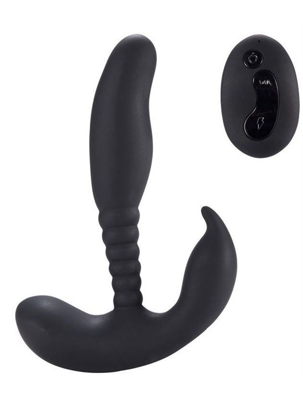 Черный стимулятор простаты Remote Control Anal Pleasure Vibrating Prostate Stimulator - 13,5 см.