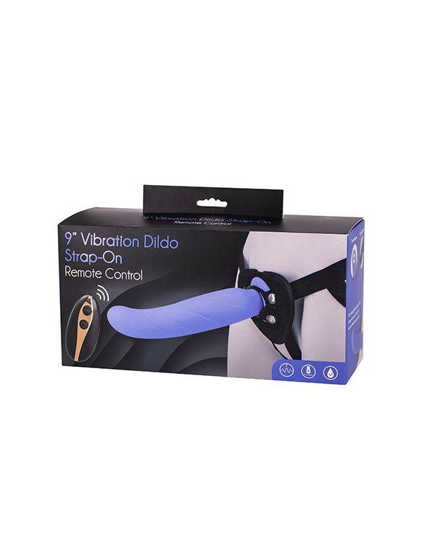 Фиолетовый вибрострапон 9INCH VIBRATION DILDO STRAP-ON - 24 см.