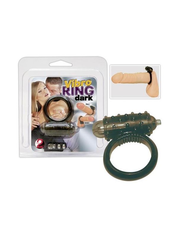 Чёрное эрекционное виброкольцо Vibro Ring Dark