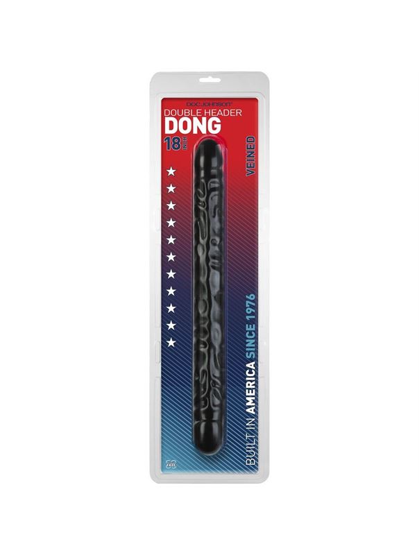 Двойной черный фаллоимитатор Black Double Dong - 45 см.