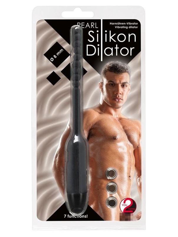 Чёрный вибростимулятор для уретры Silikon Dilator (19 см)