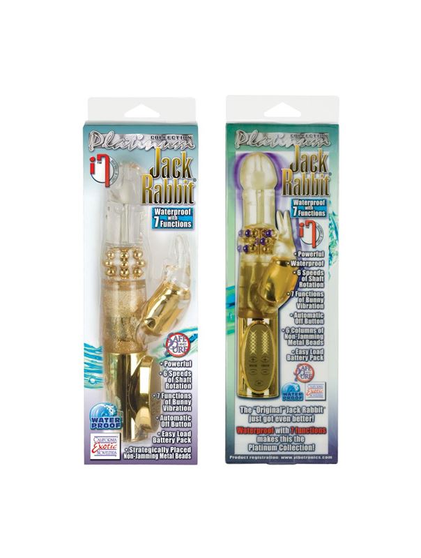 Золотой вибромассажер Platinum Jack Rabbit