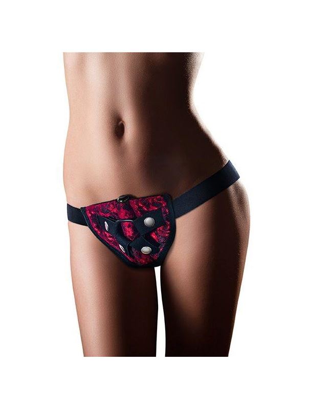 Красно-черные трусики для страпона LOVELACE HARNESS