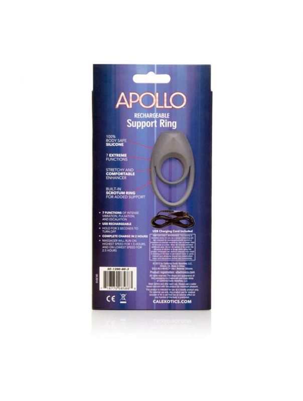 Двойное эрекционное кольцо с вибрацией Apollo Rechageable Support Ring