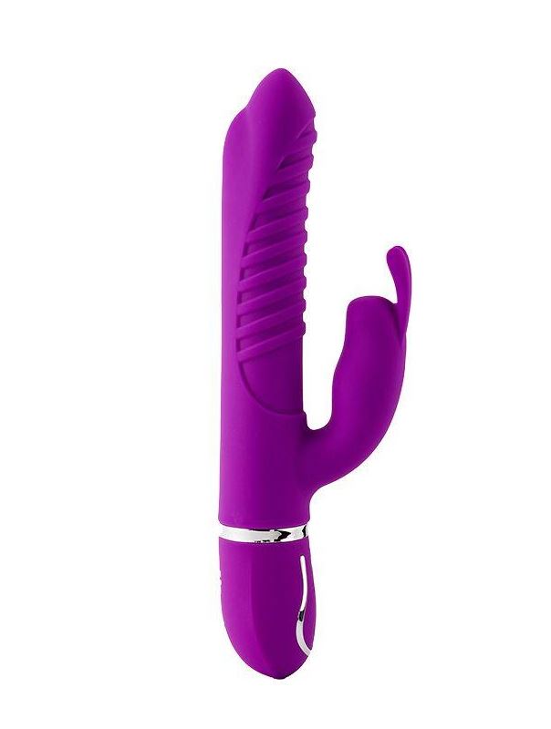 Фиолетовый вибратор кролик MAGIC BUNNY с ушками (22 см)