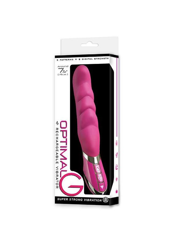 Розовый вибратор для G-стимуляции OPTIMAL G 7.5INCH RECHARGEABLE VIBRATOR - 19 см.