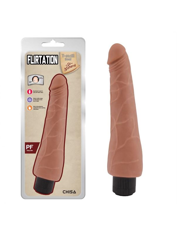 Кофейный вибратор реалистик Flirtation (24 см)