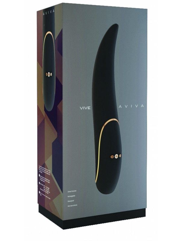 Чёрный вибратор Aviva с тонким кончиком (19,8 см)