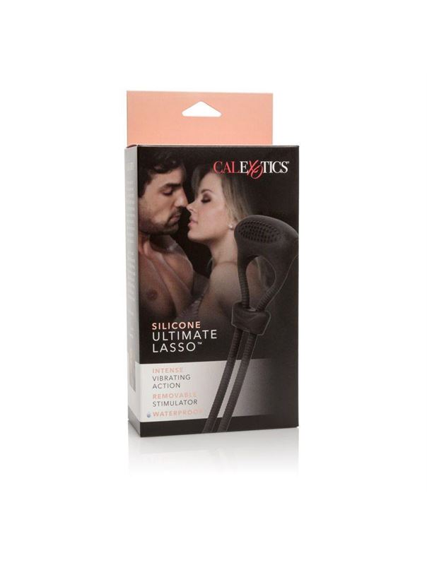Чёрное эрекционное лассо с вибрацией Silicone Ultimate Lasso