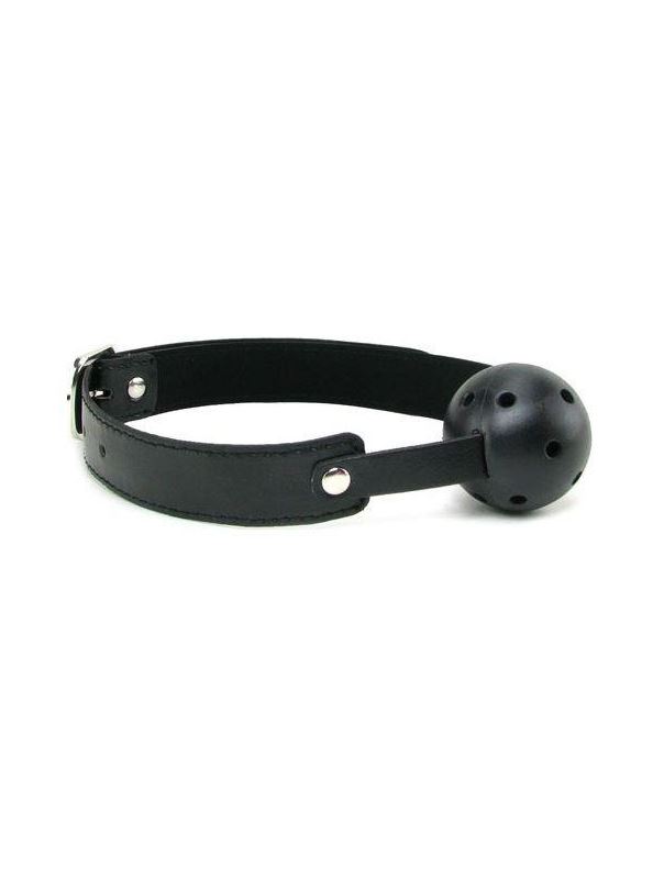 Чёрный пластиковый кляп-шар Breathable Ball Gag