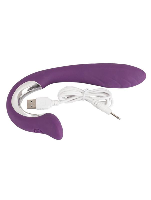 Перезаряжаемый вибратор Javida Vibe with Clit Stimulator с клиторальным стимулятором (18,5 см)