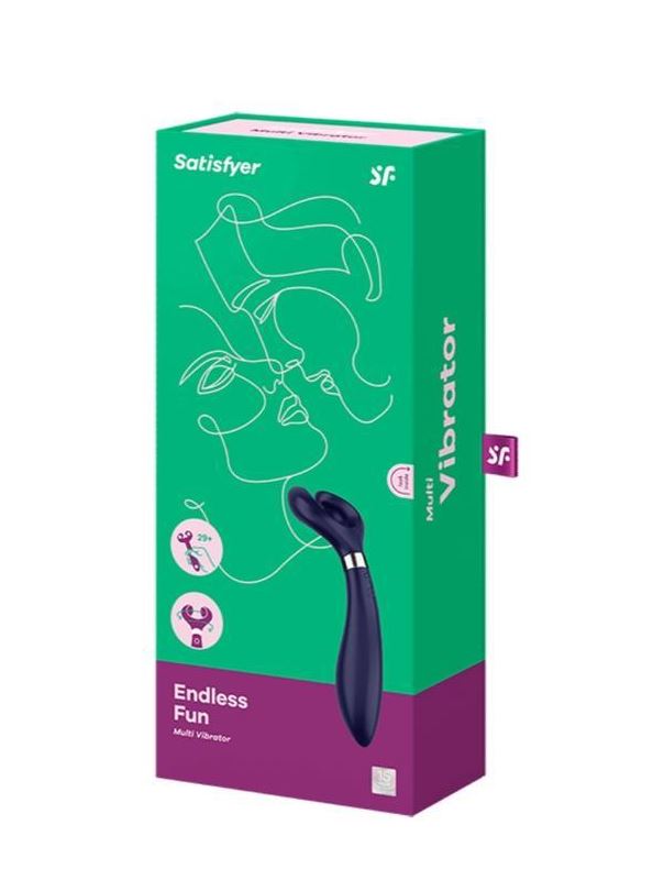 Синий вибромассажер для пар Satisfyer Endless Fun